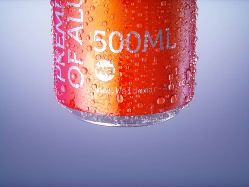 BALL (REXAM) Metal Standard Beer/Soda Can 500ml packaging 3D model with water condensation and frost