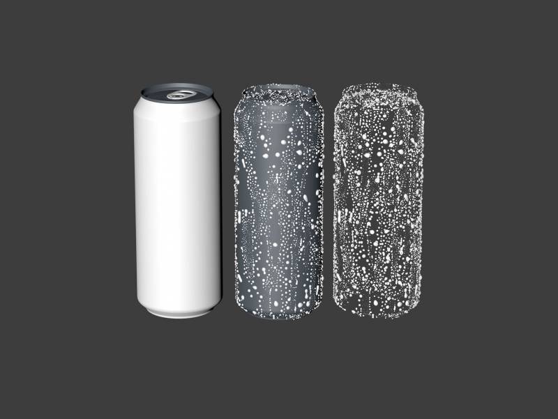BALL (REXAM) Metal Standard Beer/Soda Can 500ml packaging 3D model with water condensation and frost