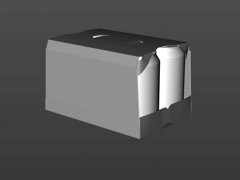 6x330ml Carton Pack for Standard Beer/Soda Can premium packaging 3D model