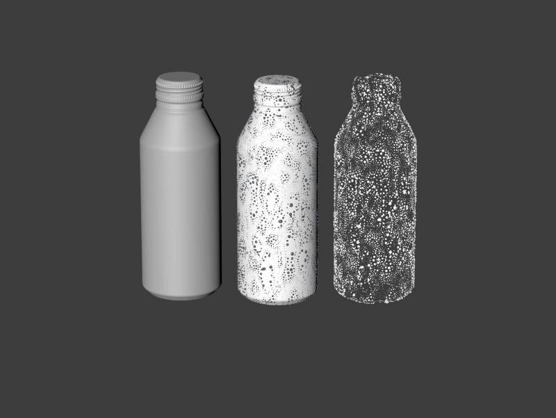 Premium Packaging 3D model of Alumi-tek Aluminum Bottle 473ml (16oz) with water droplets and a frost