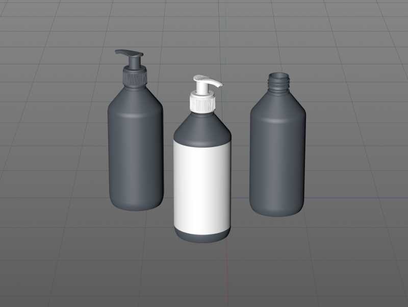 Anticeptic Gel Plastic Bottle 500ml (sharp egdes) packaging 3D model