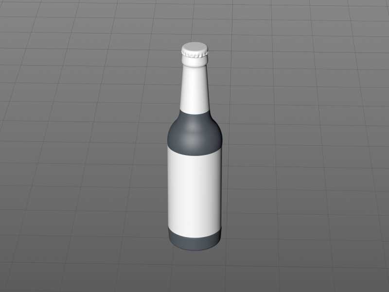 Packaging 3D model of a Beer Brown Glass Bottle 330ml with Crown cork, label and foil