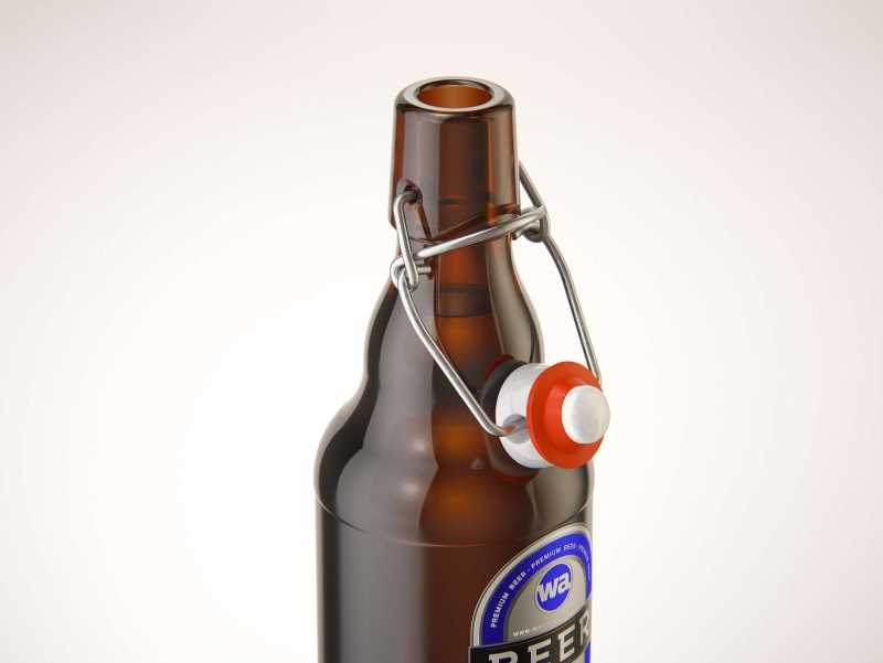 Beer glass bottle 330ml 3d model with Swing Top closure