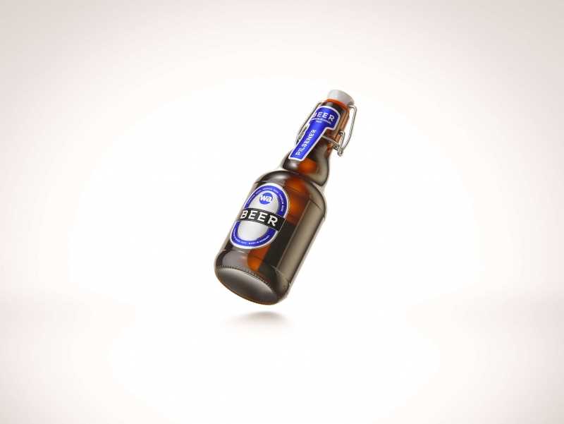 Download Beer glass bottle 330ml 3d model with Swing Top closure / WA Design Studio