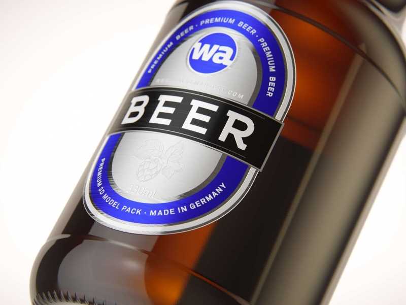 Download Beer glass bottle 330ml 3d model with Swing Top closure / WA Design Studio