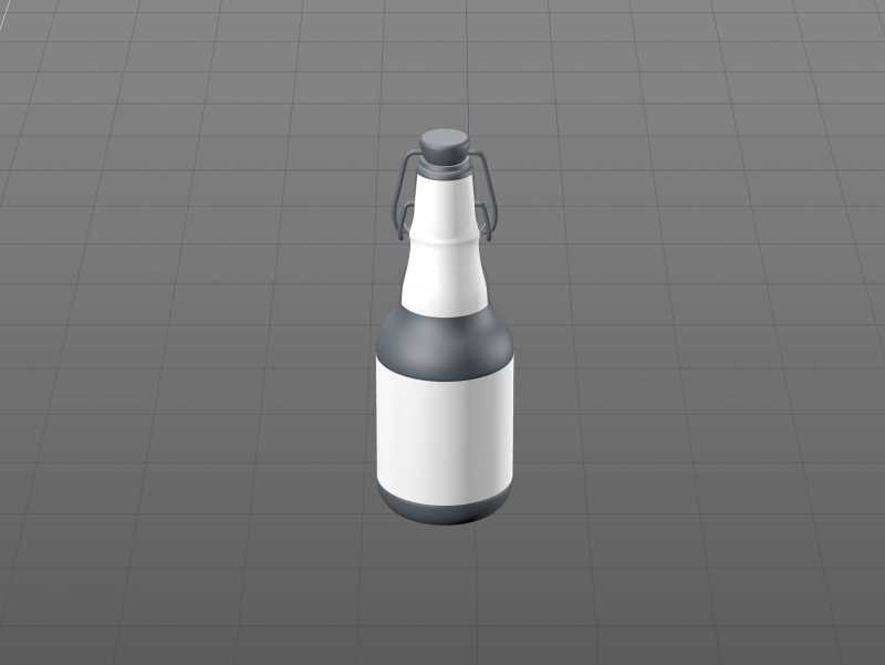 Beer glass bottle 330ml 3d model with Swing Top closure