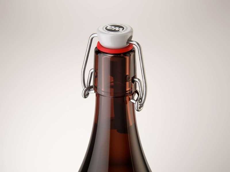 Beer glass bottle 500ml 3d model with Swing Top closure