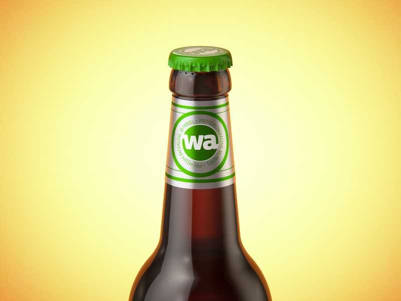 Packaging 3D model of a Beer Brown Glass Bottle 500ml (long neck) with Crown cork and label