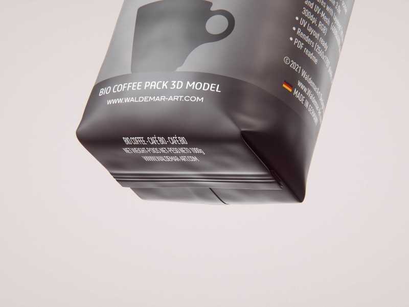 BIO Coffee Plastic Bag (1000gr) 1Kg packaging 3D model