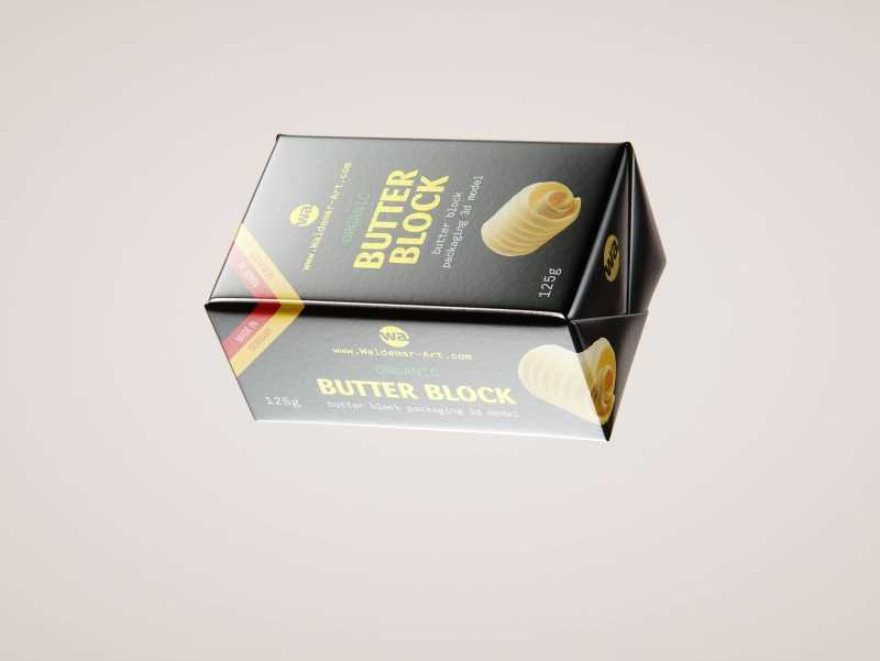 Butter Block 125g packaging 3d model