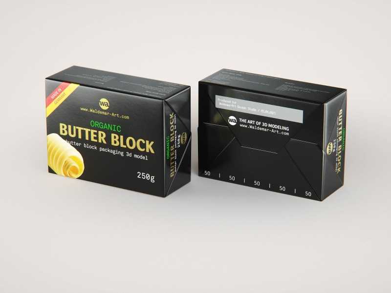Butter Block 250g packaging 3d model