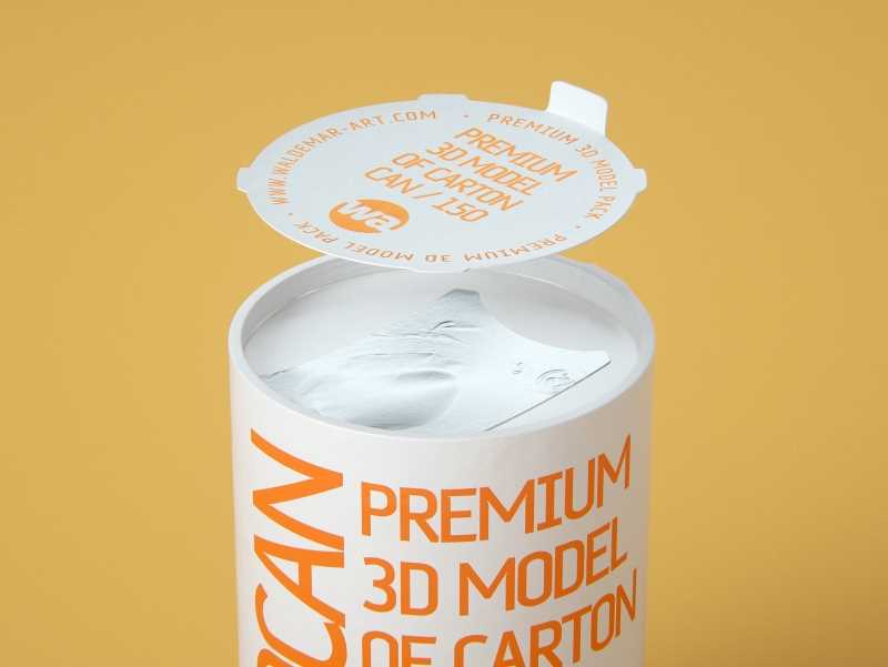 Packaging 3D model of carton can Cartocan 150ml