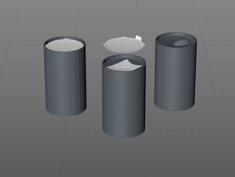 Packaging 3D model of carton can Cartocan 150ml