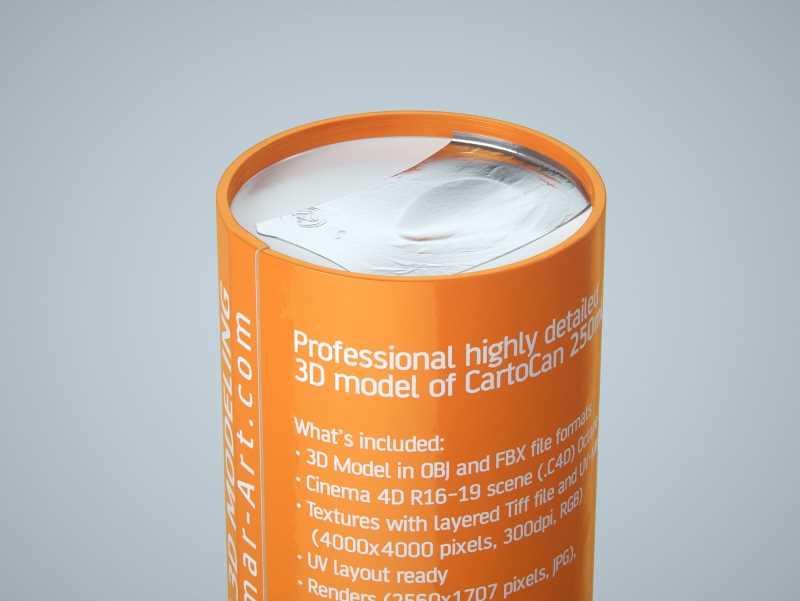 CartoCan 150ml and 250ml Premium packaging 3D model pak.