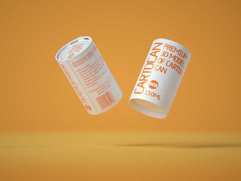 Packaging 3D model of carton can Cartocan 150ml