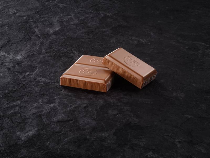 Chocolate Bar 100g wrapped in Foil and Paper 100G, realistic 3D model with two wrapped bars, studio lighting preview