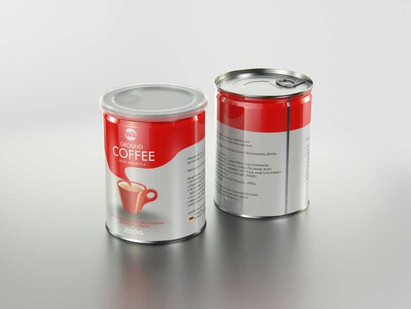 Coffee Metal Can 250g packaging 3d model