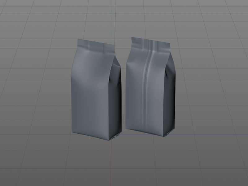 Plastic Coffee Bag packaging 3D model 500g