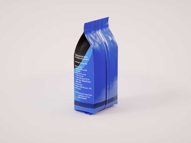 Plastic Coffee Bag packaging 3D model 500g