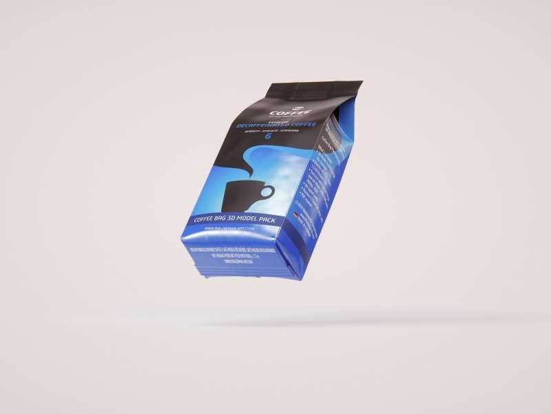 Plastic Coffee Bag packaging 3D model 500g