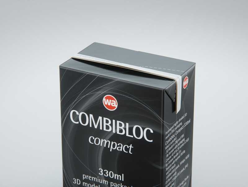 SIG combiBloc Compact 330ml with perforation, straw hole and no opening packaging 3D model