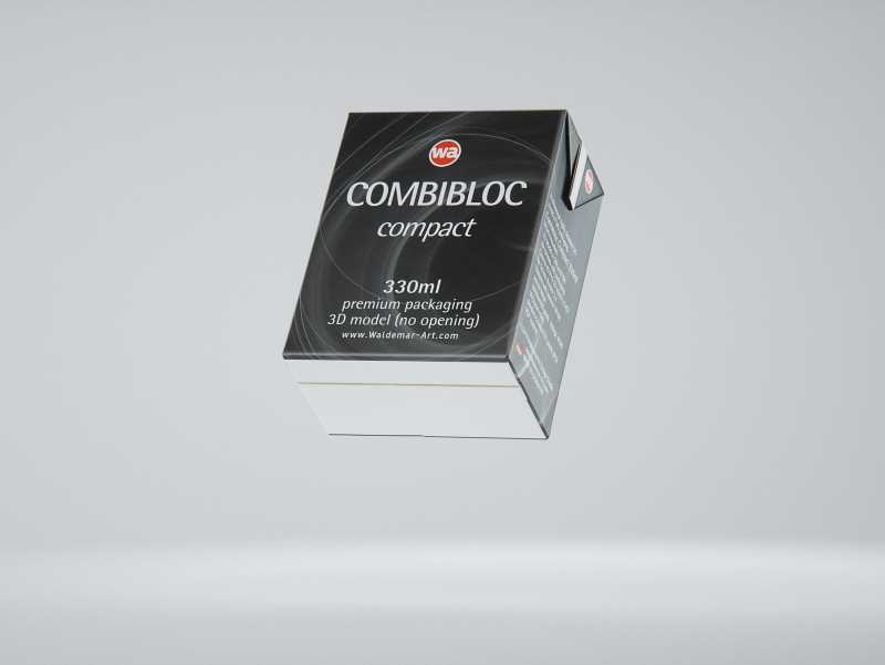 SIG combiBloc Compact 330ml with perforation, straw hole and no opening packaging 3D model