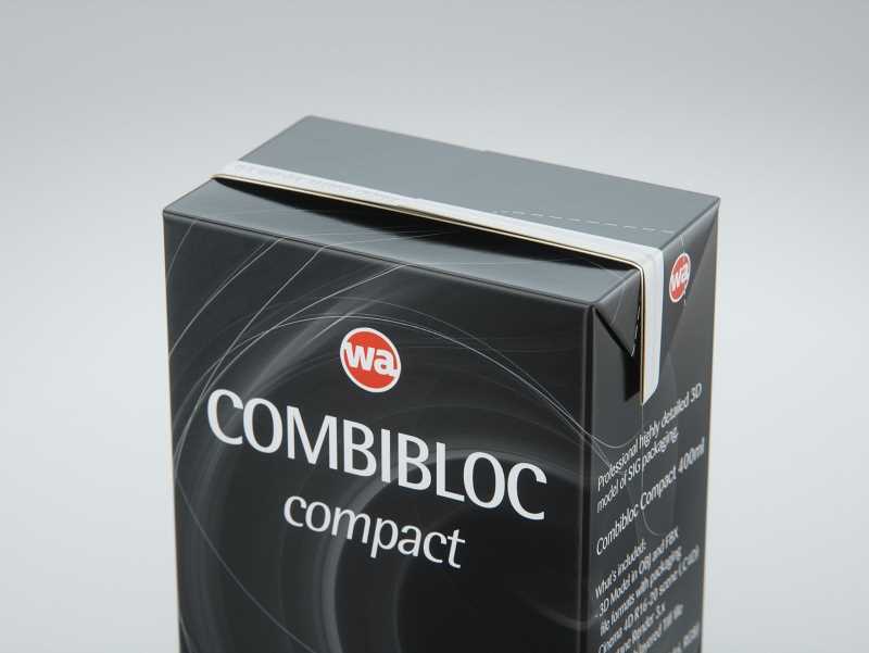 SIG combiBloc Compact 400ml with perforation, straw hole and no opening packaging 3D model