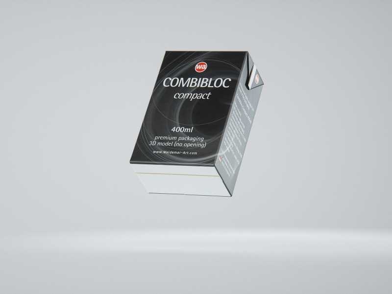 SIG combiBloc Compact 400ml with perforation, straw hole and no opening packaging 3D model