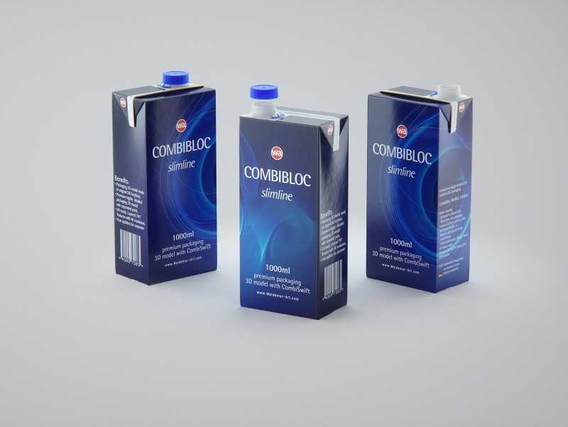 SIG Combibloc Slimline 1000ml with combiSwift Packaging 3D model