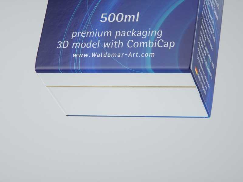 3D model of the SIG Combibloc Slimline 500ml packaging with tethered cap CombiCap