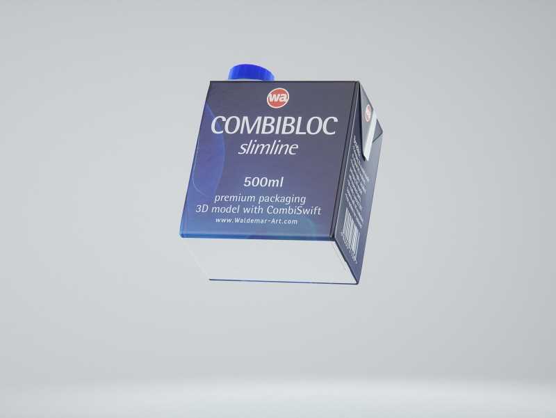 3D model of the SIG Combibloc Slimline 500ml packaging with combiSwift