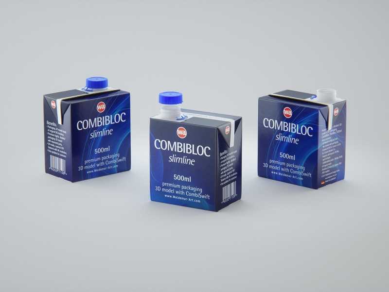 3D model of the SIG Combibloc Slimline 500ml packaging with combiSwift