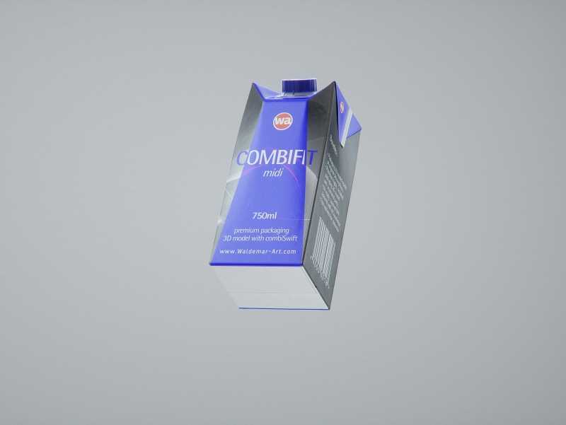 SIG Combifit Midi 750ml with CombiSwift carton packaging 3D model
