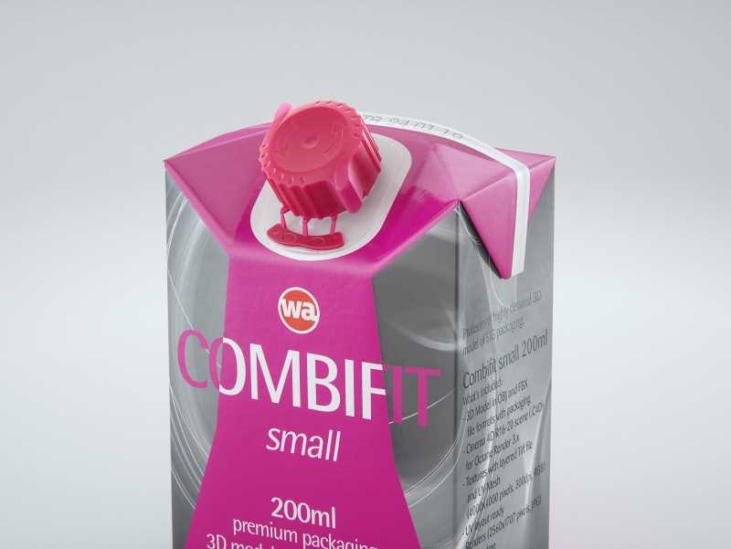 SIG combiFit Small 200ml with combiSmart closure packaging 3D model