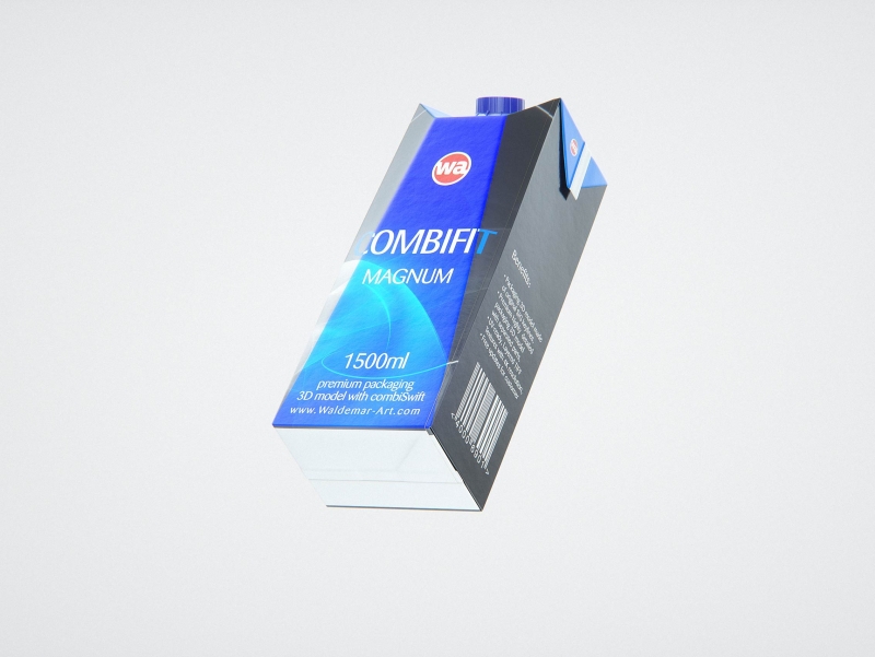 SIG CombiFit Magnum 1500ml carton packaging 3d model with CombiSwift