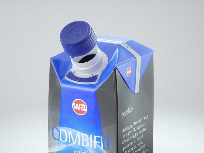 SIG Combifit Midi 750ml with CombiTwist carton packaging 3D model