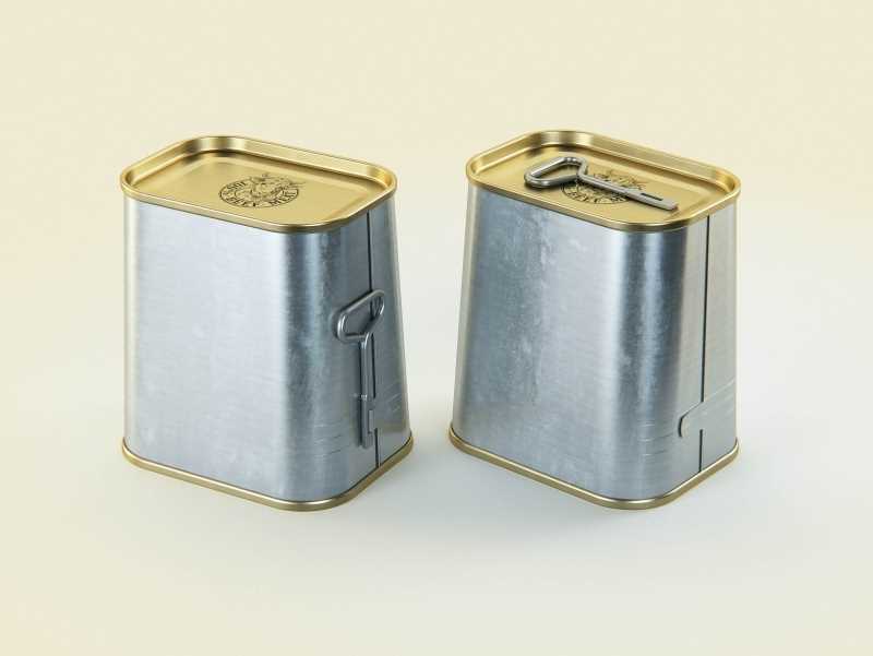 Corned Beef metal cans 200g (2 set) with the key packaging 3d model