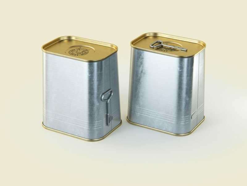 Corned Beef metal cans 340g (2 set) with the key packaging 3d model