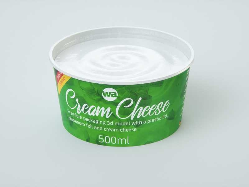 Cream Cheese Plastic cup premium packaging 3D model 500ml