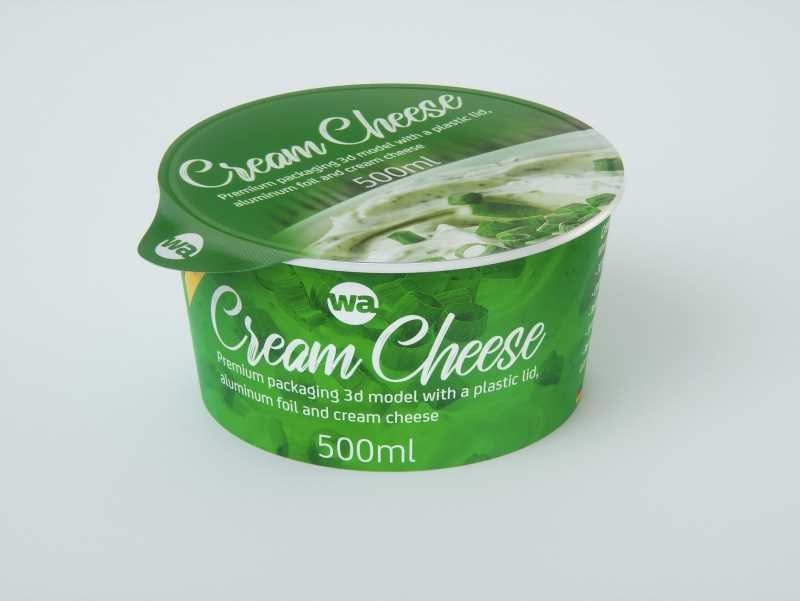 Cream Cheese Plastic cup premium packaging 3D model 500ml