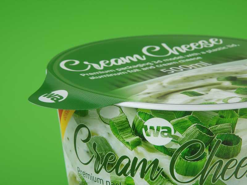 Cream Cheese Plastic cup premium packaging 3D model 500ml