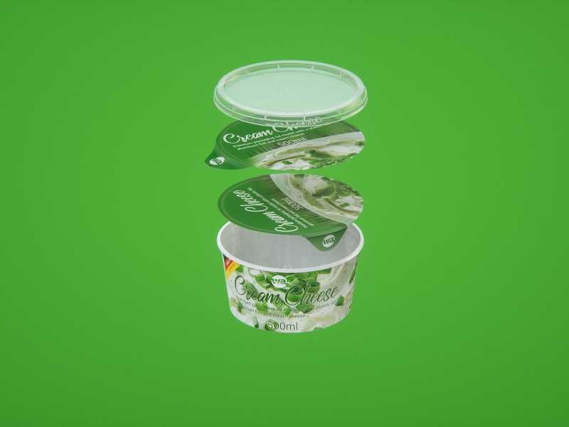 Cream Cheese Plastic cup premium packaging 3D model 500ml