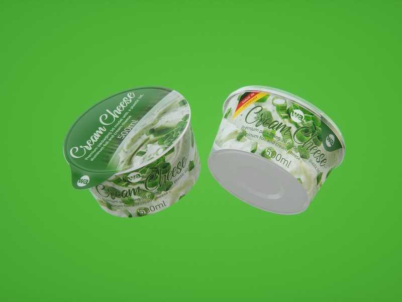 Cream Cheese Plastic cup premium packaging 3D model 500ml