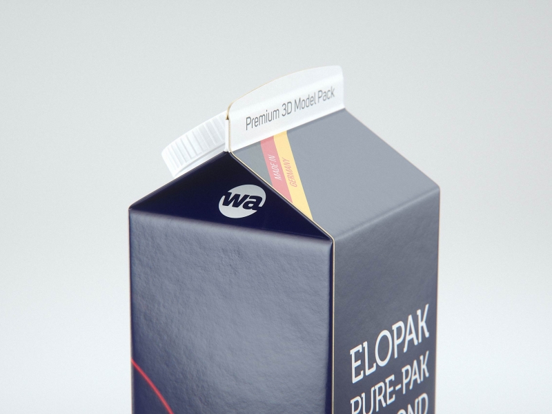 Elopak Pure-Pak Diamond Square 330ml carton packaging 3D model pack