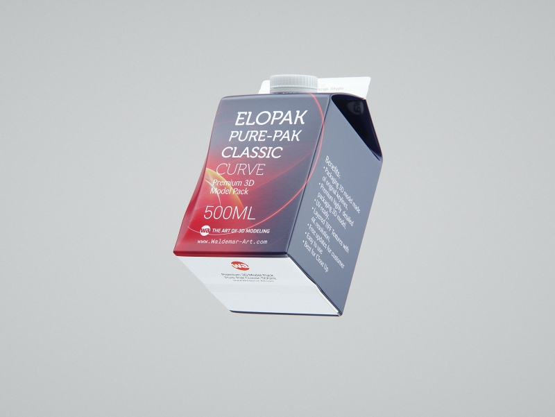 Elopak Pure-Pak Classic Curve 500ml packaging 3D model
