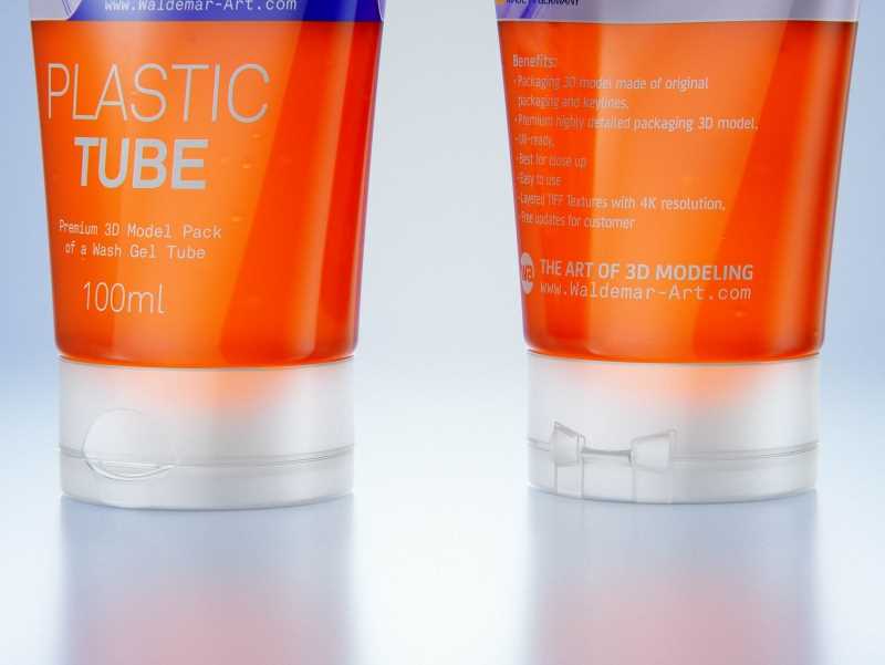 Face wash gel plastic tube 100ml packaging 3d model / WA Design Studio