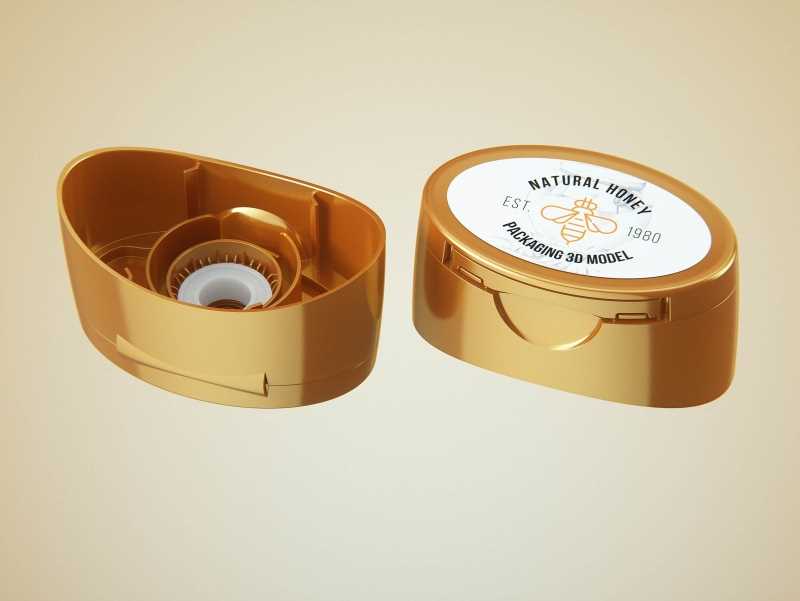 Flower Honey Plastic Pack 350g Packaging 3D model