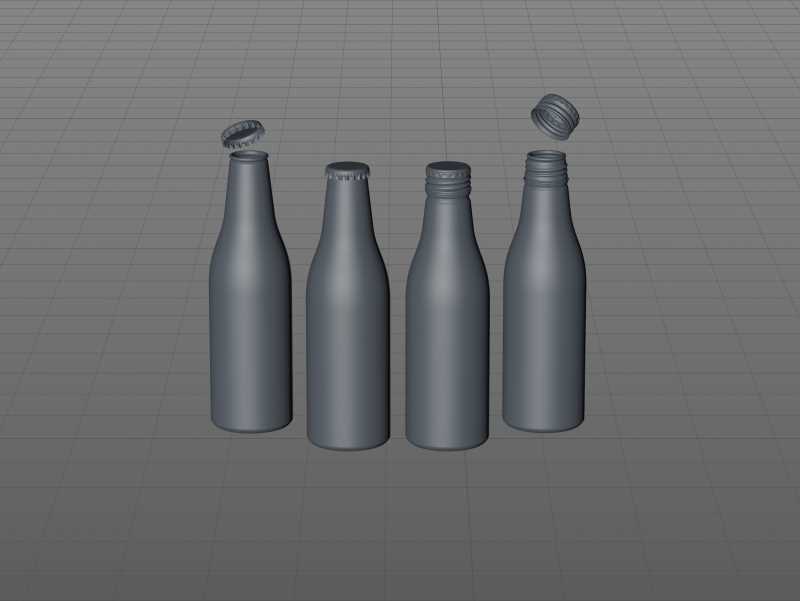 Ball/Rexam Fusion metal bottle 250ml premium 3d model with ROPP and Crown closures