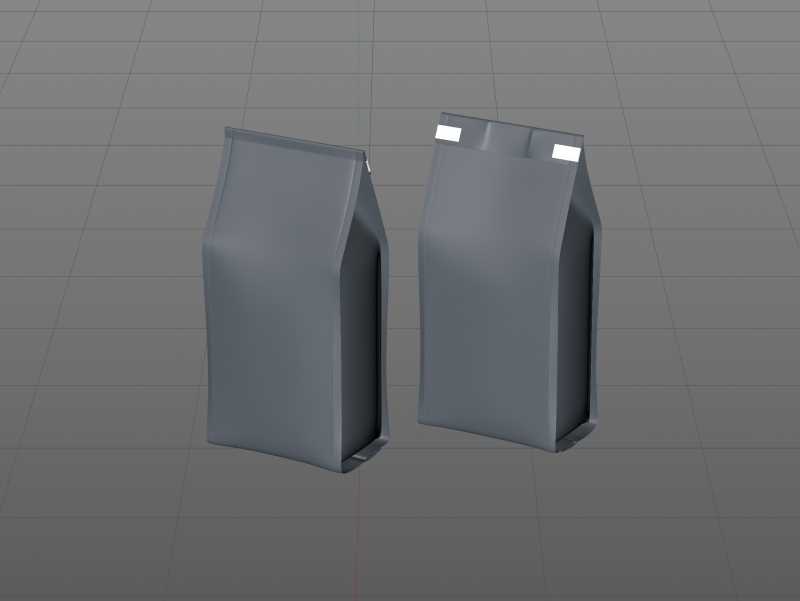 Ground Coffee Bag 200g packaging 3d model