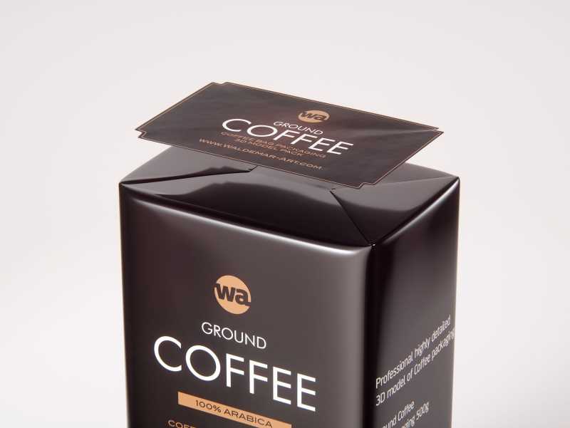 Ground Coffee Packaging 500g 3d model pack